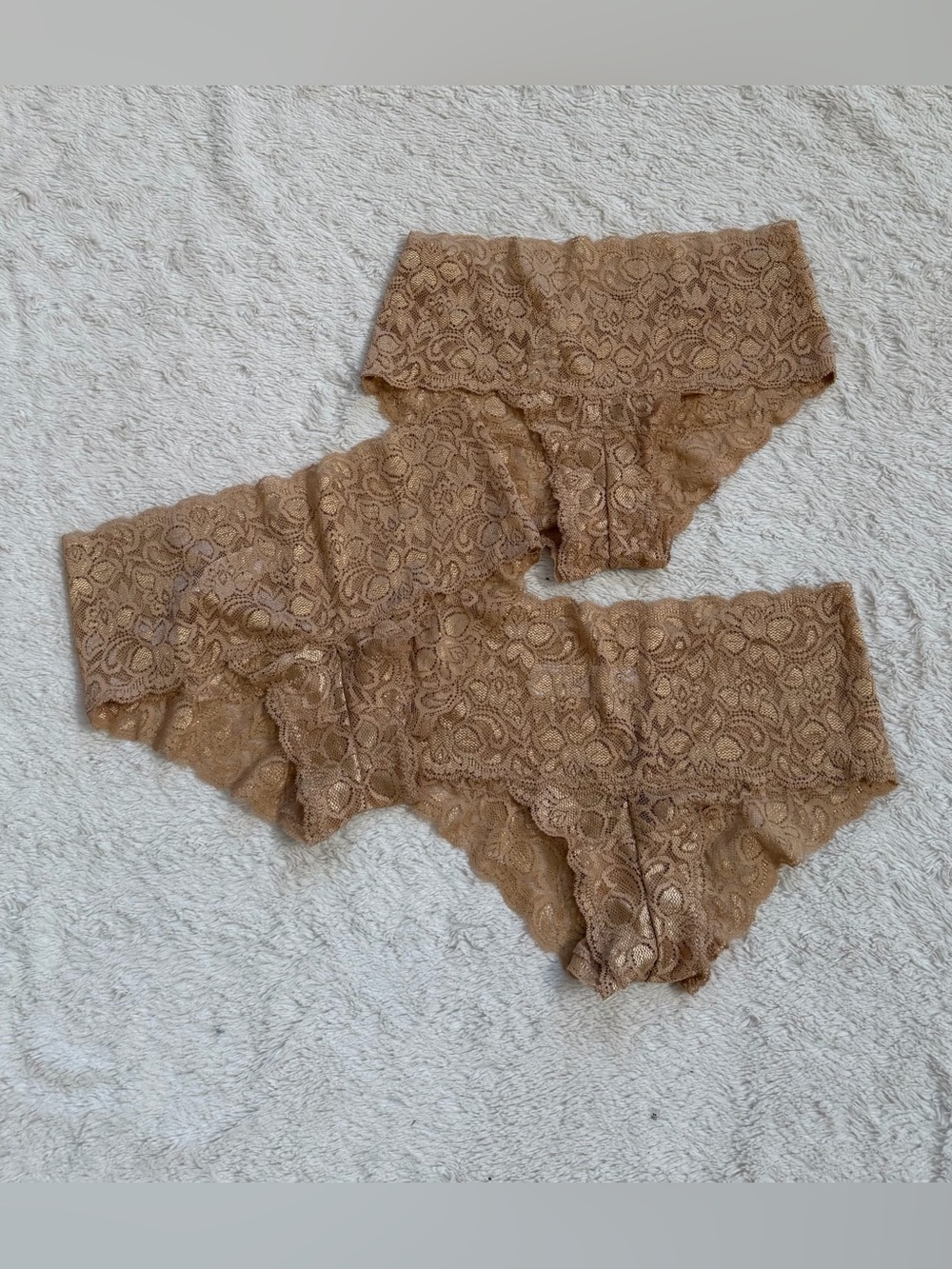 Quince Stretch Lace Cheeky Brief (3- pack) NWOT